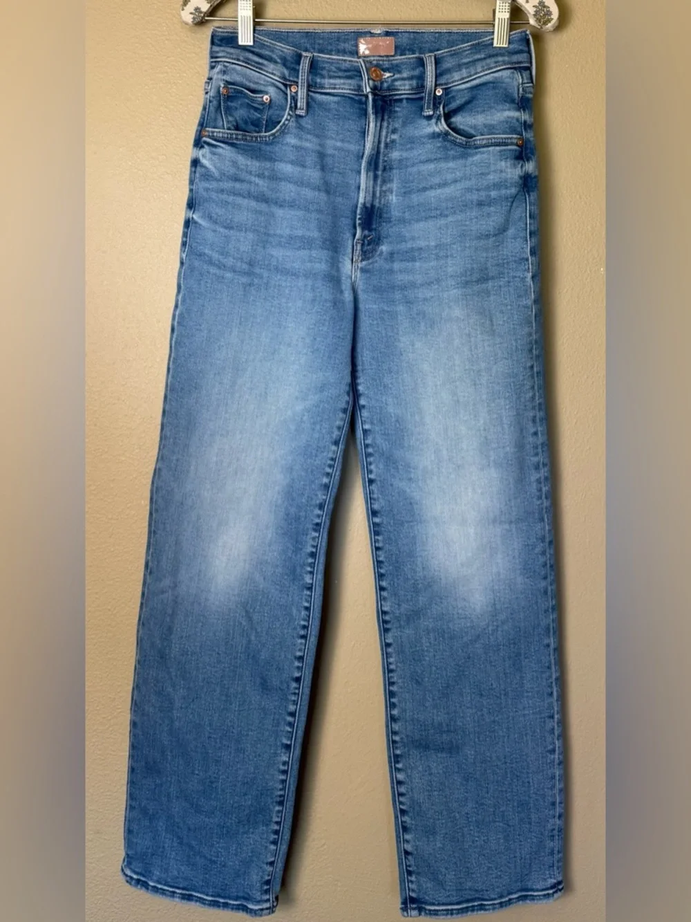 MOTHER Lil' Zip Rambler Flood Jeans Out of the Blue Size 28 - Picture 2 of 8